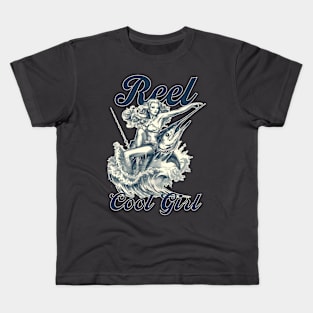 reel cool girl, pin up girl Kids T-Shirt